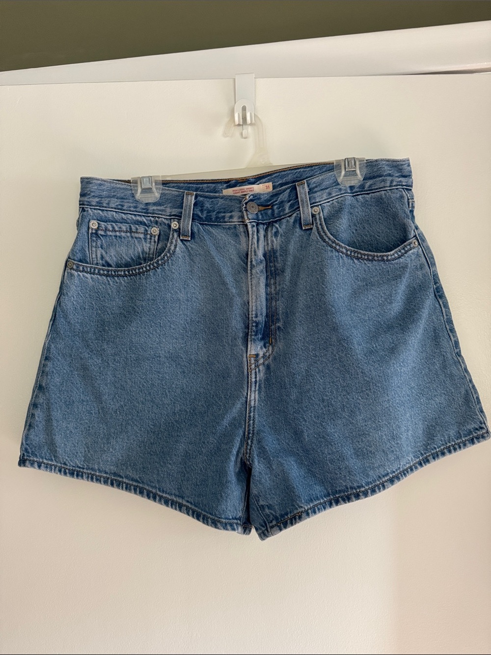 Levi's Medium Blue High-Rise Denim Shorts